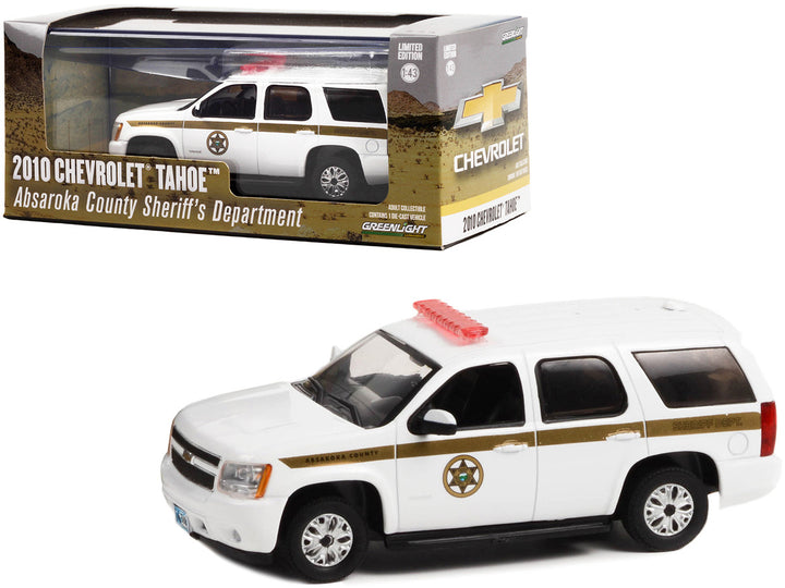 2010 Chevrolet Tahoe White with Gold Stripes "Absaroka County Sheriff's Department" 1/43 Diecast Model Car by Greenlight-0