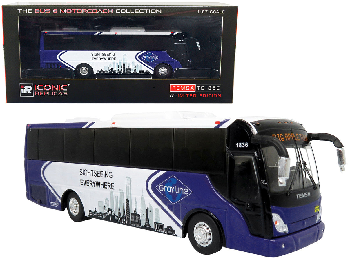 TEMSA TS 35E Bus New York City Gray Line "Sightseeing Everywhere - Big Apple Tour" "The Bus & Motorcoach Collection" 1/87 Diecast Model by Iconic Replicas-0