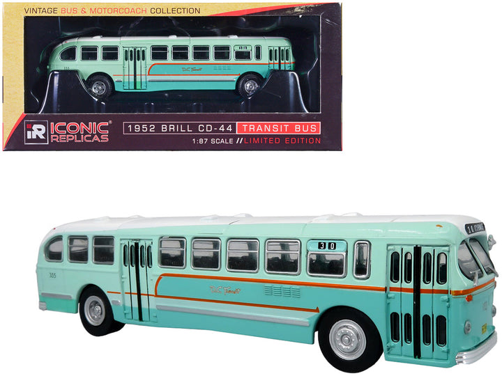 1952 CCF-Brill CD-44 Transit Bus DC Transit "30 17th & Penna SE" "Vintage Bus & Motorcoach Collection" 1/87 (HO) Diecast Model by Iconic Replicas-0