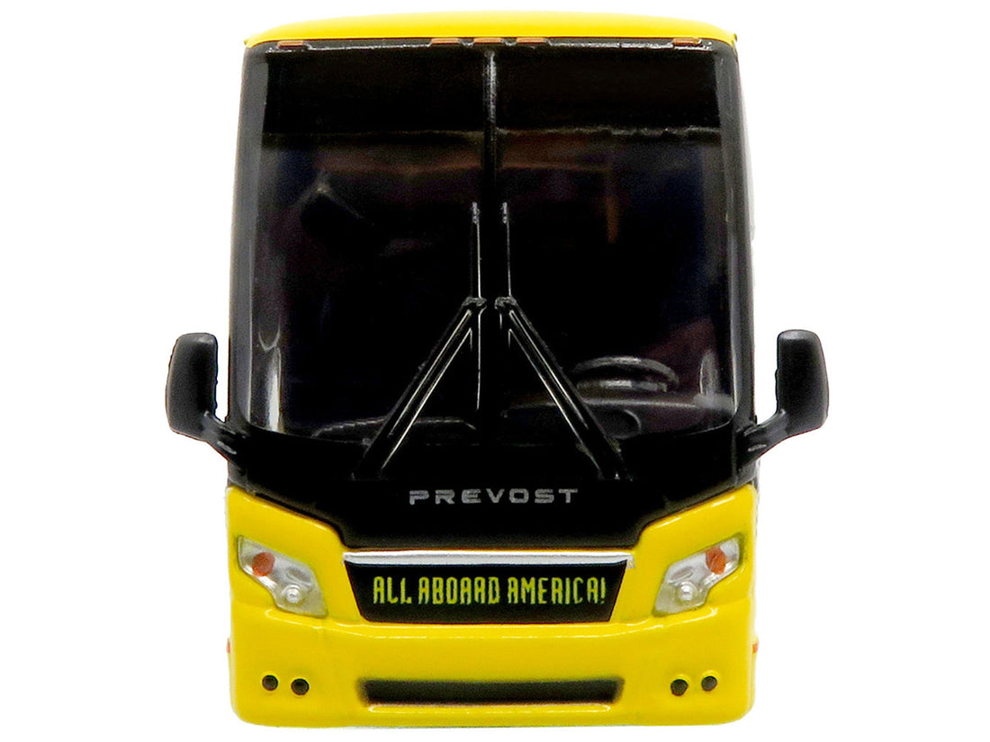 Prevost H3-45 Coach Bus "All Aboard America" Yellow with Graphics Limited Edition 1/87 (HO) Diecast Model by Iconic Replicas-3