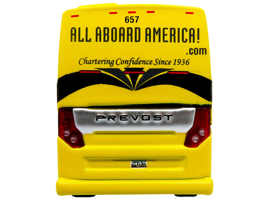 Prevost H3-45 Coach Bus "All Aboard America" Yellow with Graphics Limited Edition 1/87 (HO) Diecast Model by Iconic Replicas-4