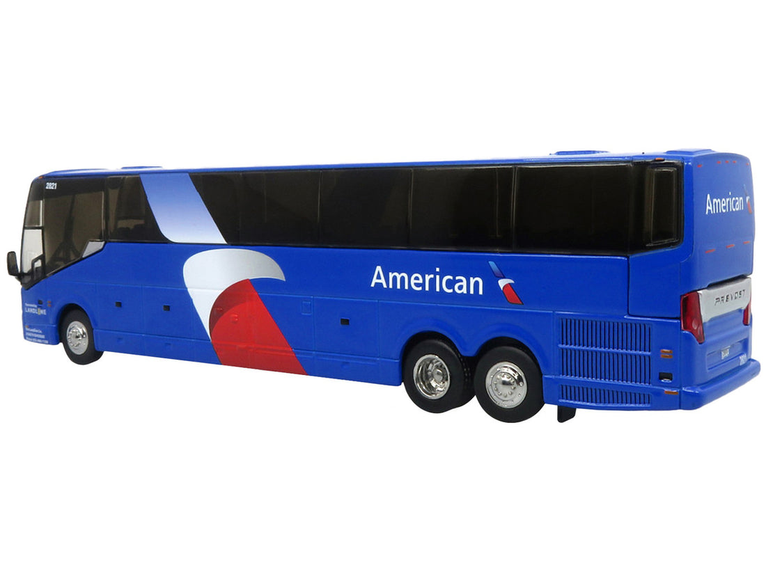 Prevost H3-45 Coach Bus "American Airlines Landline" Blue with Graphics Limited Edition 1/87 (HO) Diecast Model by Iconic Replicas-0