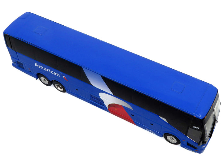 Prevost H3-45 Coach Bus "American Airlines Landline" Blue with Graphics Limited Edition 1/87 (HO) Diecast Model by Iconic Replicas-1