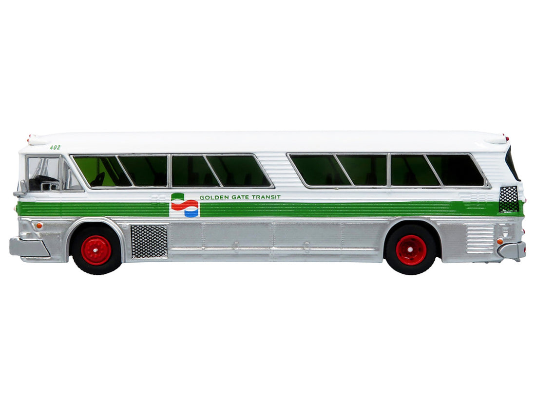 MCI MC-5A 1964 Coach Bus "Golden Gate Transit" White with Green Stripes "Vintage Bus & Motorcoach Collection" Limited Edition to 504 pieces Worldwide 1/87 (HO) Diecast Model by Iconic Replicas 3