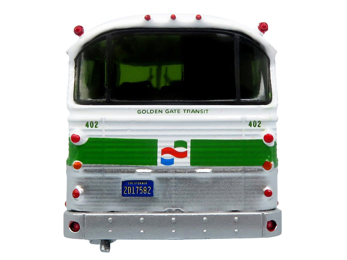 MCI MC-5A 1964 Coach Bus "Golden Gate Transit" White with Green Stripes "Vintage Bus & Motorcoach Collection" Limited Edition to 504 pieces Worldwide 1/87 (HO) Diecast Model by Iconic Replicas 5