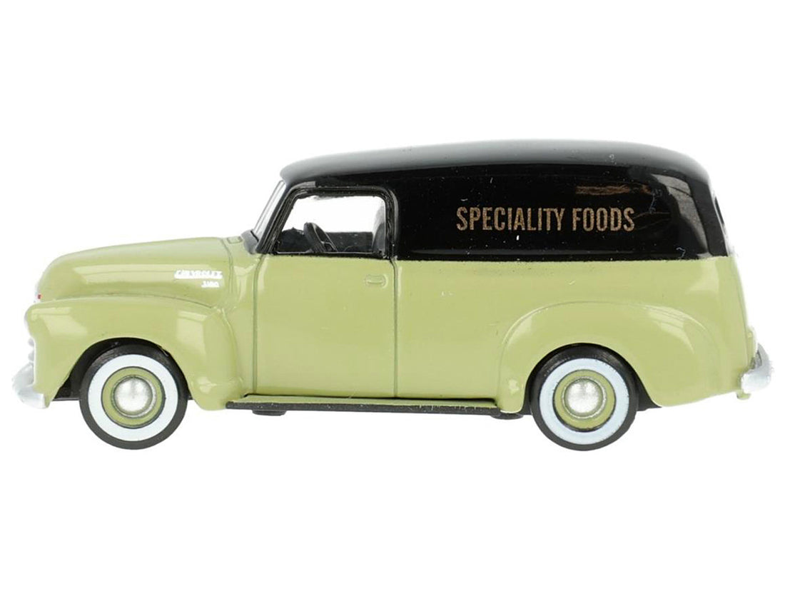 1950 Chevrolet Panel Van "Speciality Foods" Light Green and Black 1/87 (HO) Scale Diecast Model Car by Oxford Diecast-1