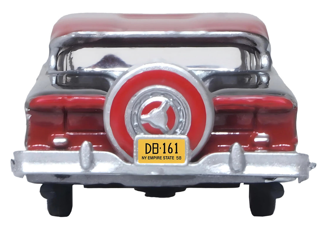 1958 Edsel Citation Silver Gray Metallic with Ember Red Top and Red Interior 1/87 (HO) Scale Diecast Model Car by Oxford Diecast-3