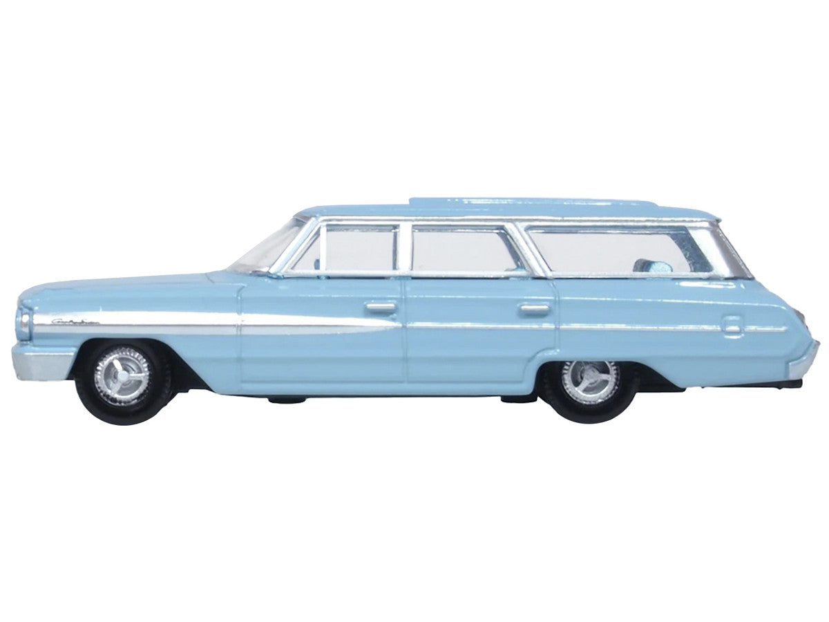 1964 Ford Country Sedan Skylight Blue 1/87 (HO) Scale Diecast Model Car by Oxford Diecast-0