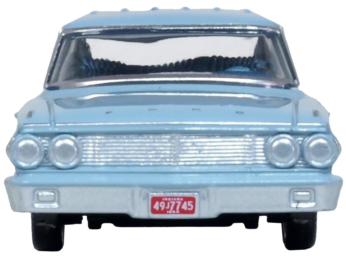 1964 Ford Country Sedan Skylight Blue 1/87 (HO) Scale Diecast Model Car by Oxford Diecast-2