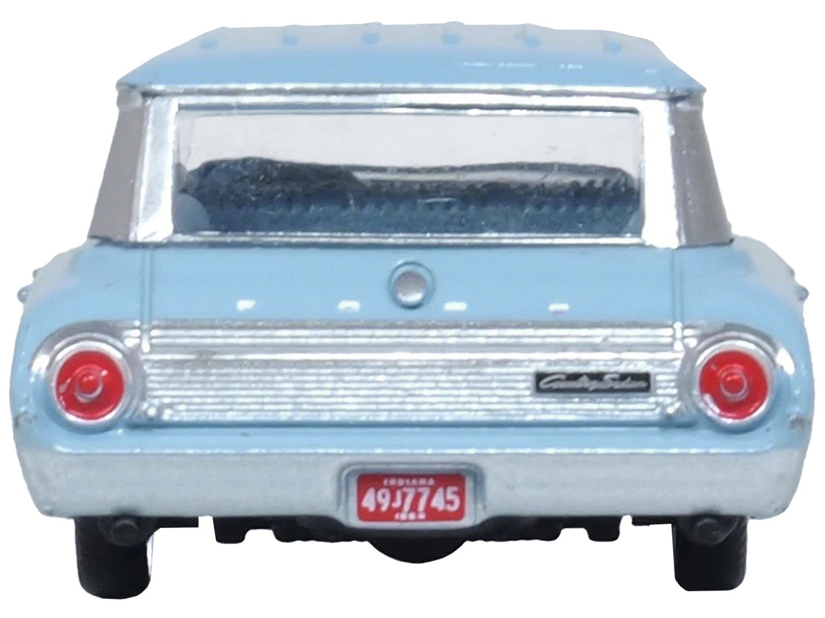 1964 Ford Country Sedan Skylight Blue 1/87 (HO) Scale Diecast Model Car by Oxford Diecast-1