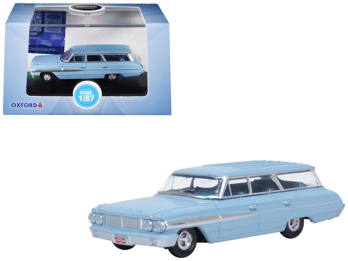 1964 Ford Country Sedan Skylight Blue 1/87 (HO) Scale Diecast Model Car by Oxford Diecast-3