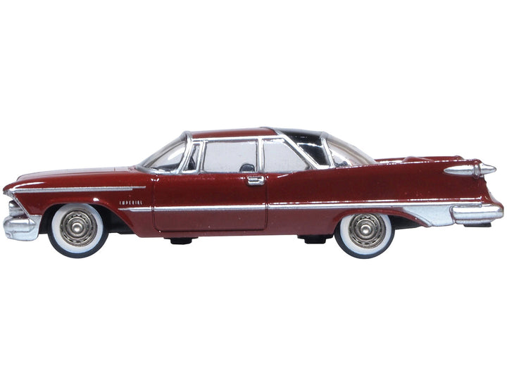 1959 Chrysler Imperial Crown 2 Door Hardtop Radiant Red with Black Top 1/87 (HO) Scale Diecast Model Car by Oxford Diecast-1