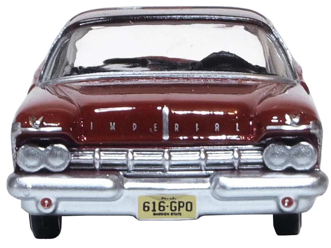 1959 Chrysler Imperial Crown 2 Door Hardtop Radiant Red with Black Top 1/87 (HO) Scale Diecast Model Car by Oxford Diecast-2