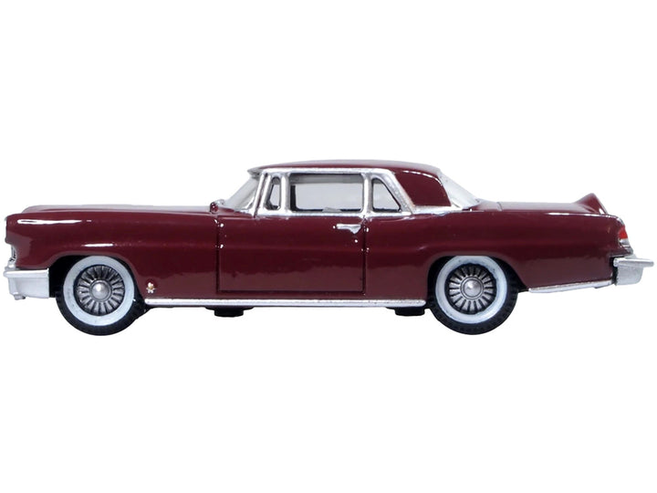 1956 Lincoln Continental Mark II Dark Red 1/87 (HO) Scale Diecast Model Car by Oxford Diecast-0