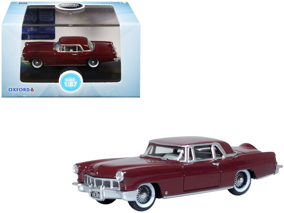 1956 Lincoln Continental Mark II Dark Red 1/87 (HO) Scale Diecast Model Car by Oxford Diecast-3