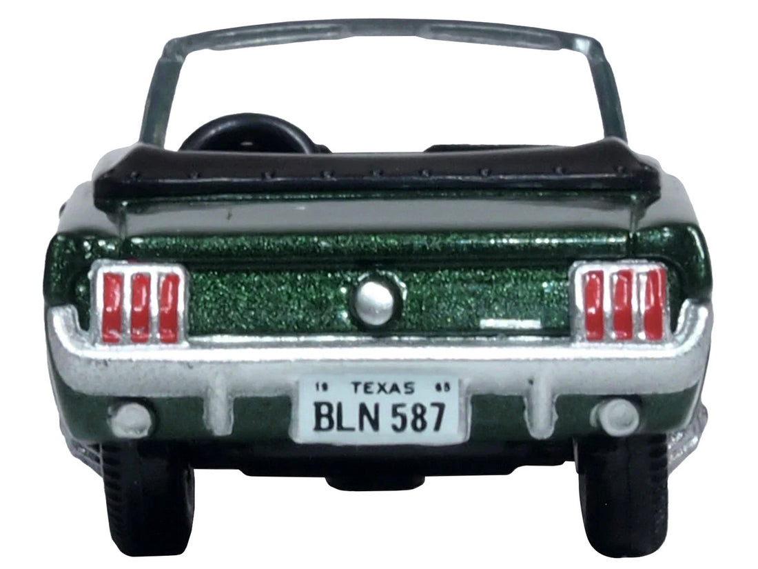 1965 Ford Mustang Convertible Ivy Green Metallic 1/87 (HO) Scale Diecast Model Car by Oxford Diecast-3