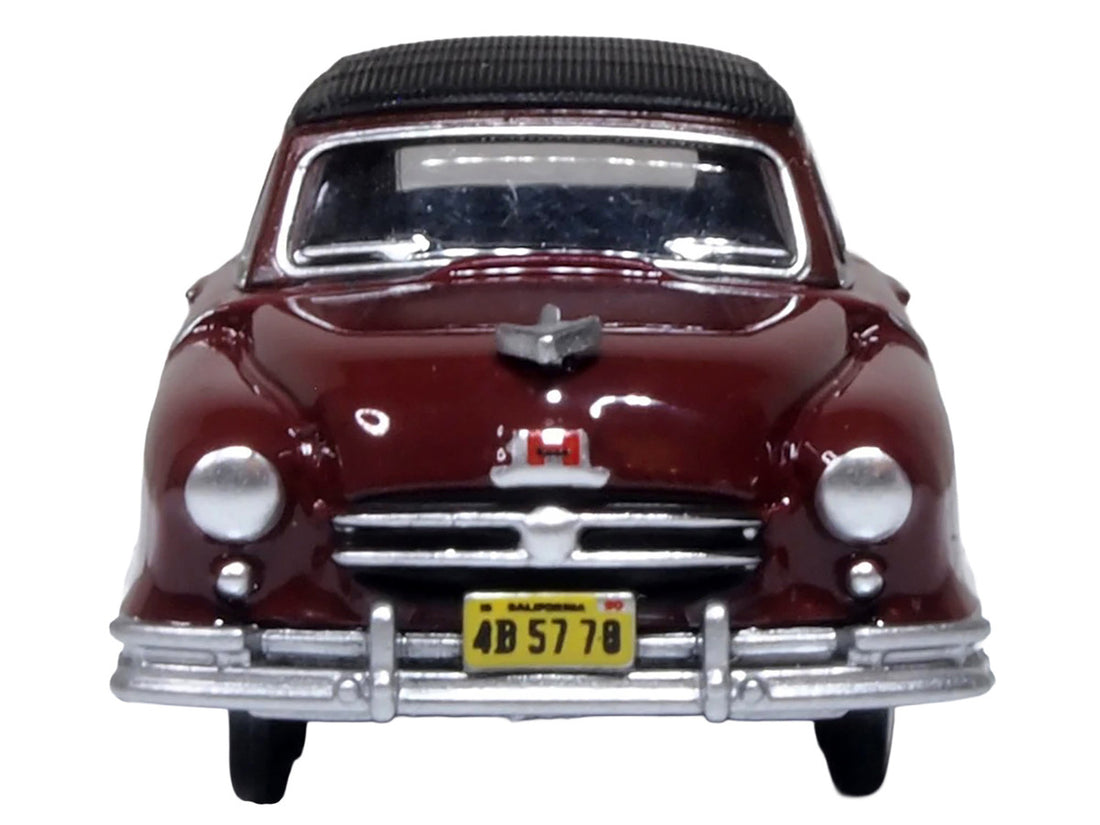 1950 Nash Rambler Custom Landau Convertible (Closed) Sunset Maroon with Black Top 1/87 (HO) Scale Diecast Model Car by Oxford Diecast-2