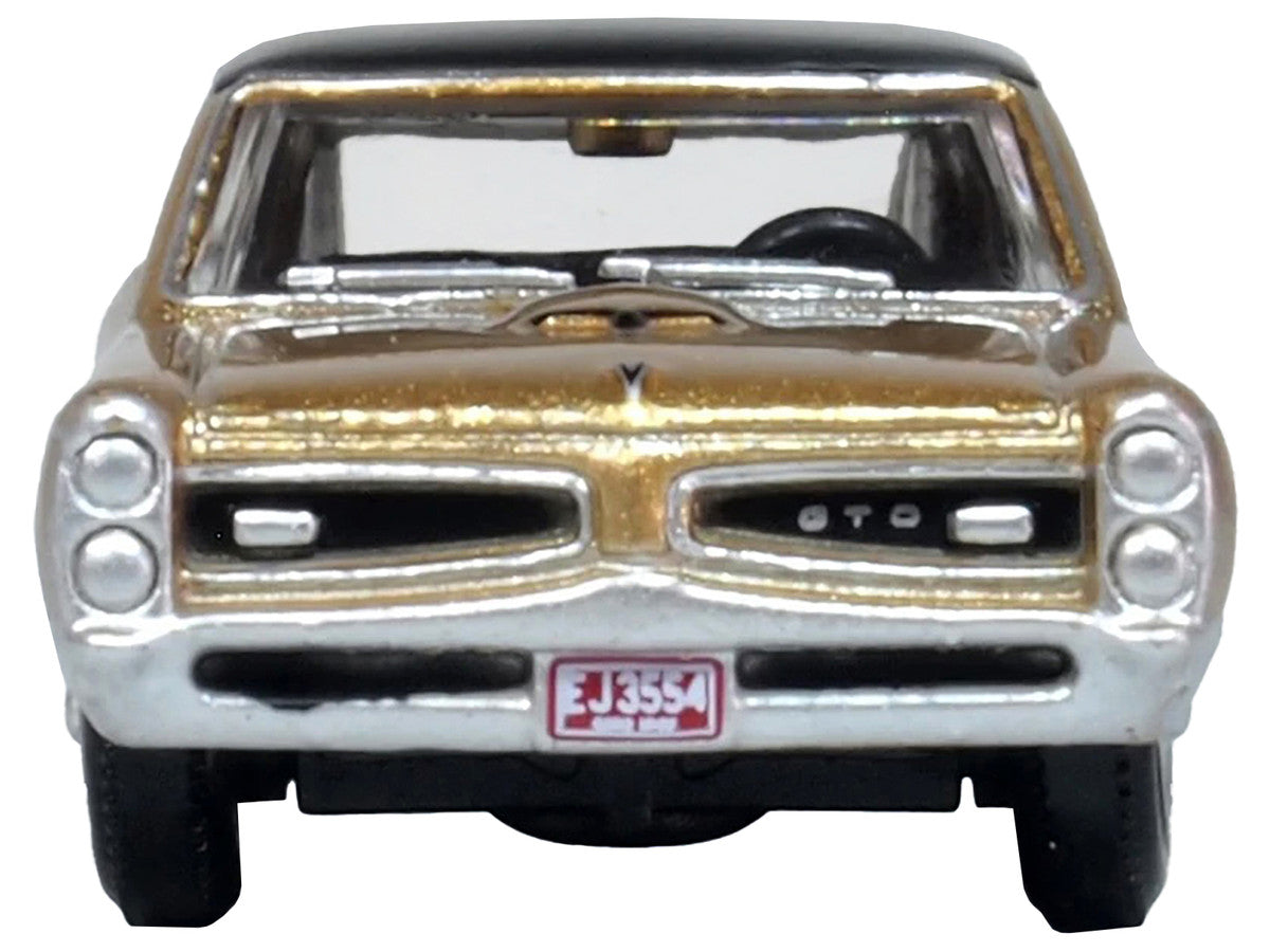 1966 Pontiac GTO Martinique Bronze Metallic with Black Top 1/87 (HO) Scale Diecast Model Car by Oxford Diecast-2