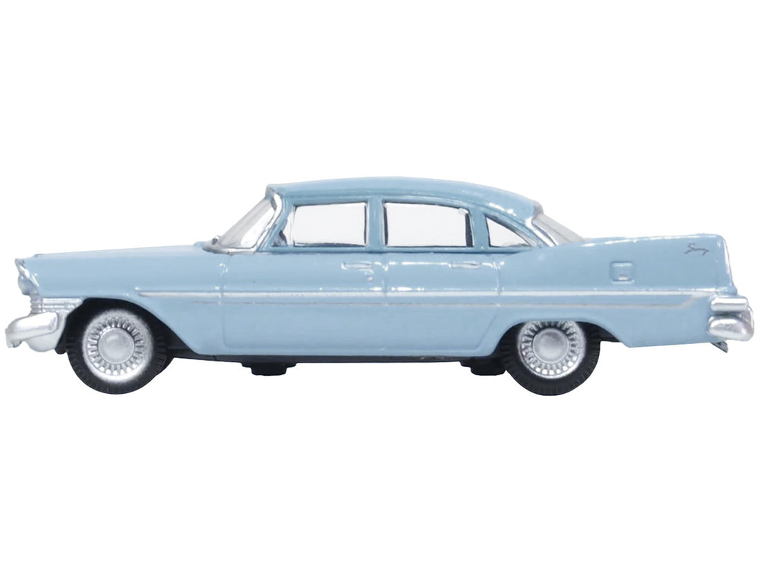 1959 Plymouth Savoy Sedan Powder Blue 1/87 (HO) Scale Diecast Model Car by Oxford Diecast-0