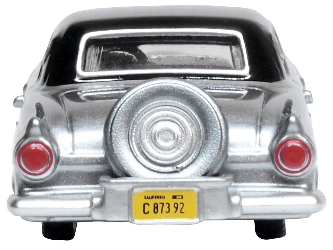 1956 Ford Thunderbird Gray Metallic with Raven Black Top 1/87 (HO) Scale Diecast Model Car by Oxford Diecast-3