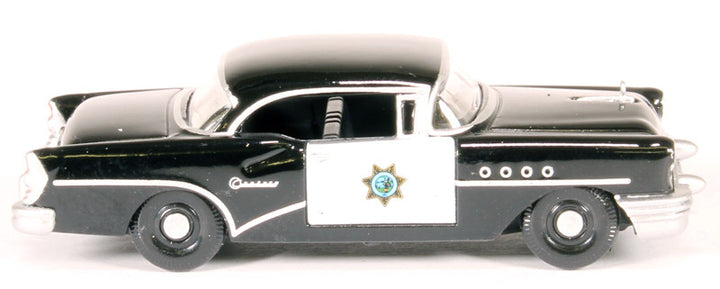 1955 Buick Century "California Highway Patrol" (CHP) Black 1/87 (HO) Scale Diecast Model Car by Oxford Diecast-1