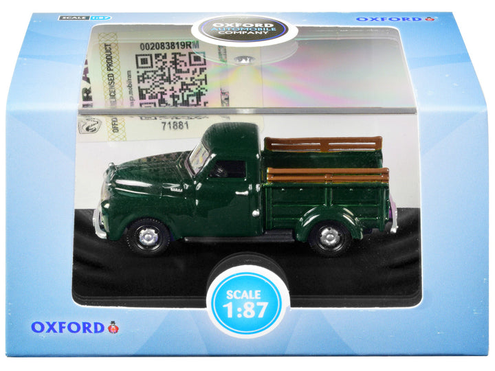 1948 Dodge B-1B Pickup Truck Dark Green 1/87 (HO) Scale Diecast Model Car by Oxford Diecast-1