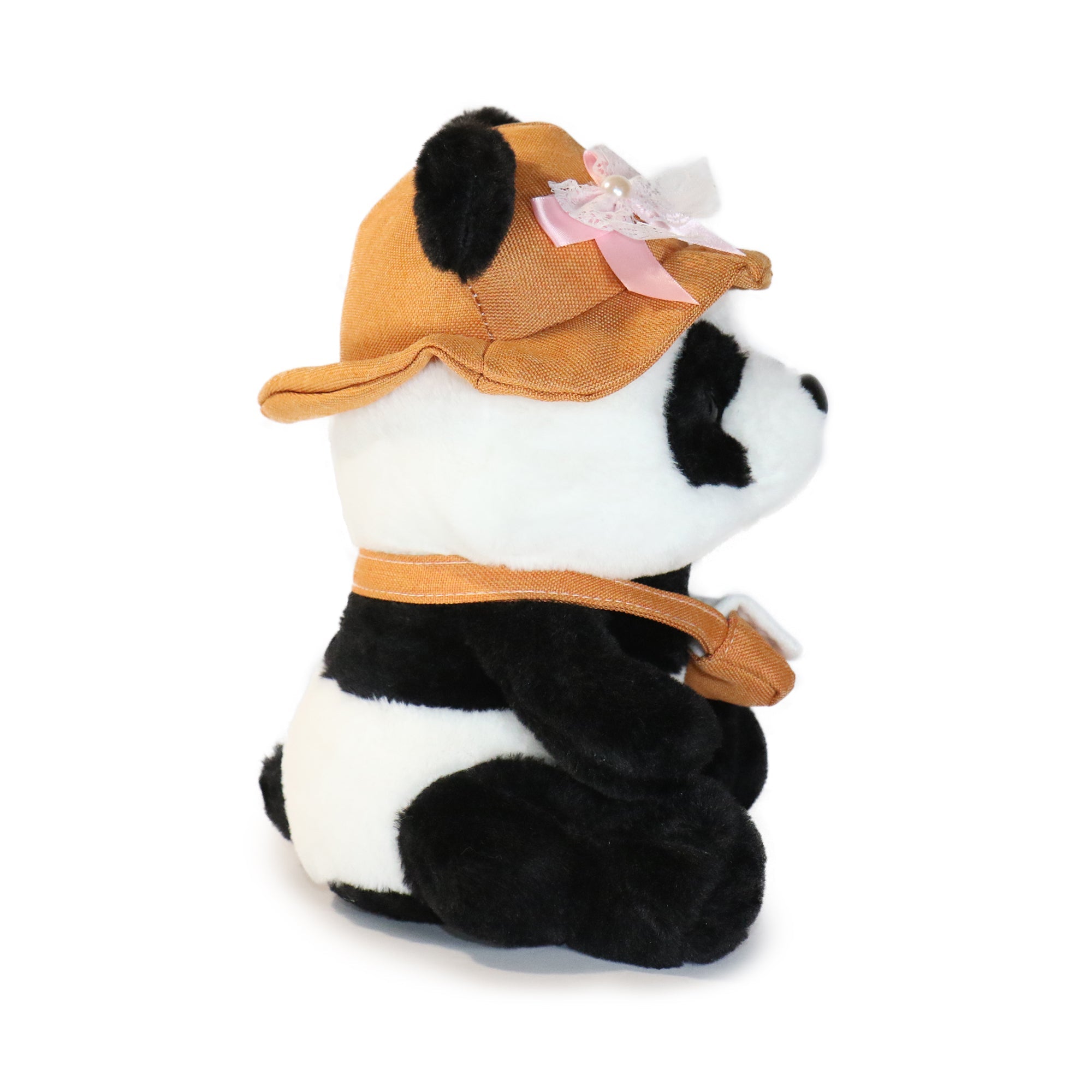 10-Inch Black and White Daisy Panda with Green Hat 10