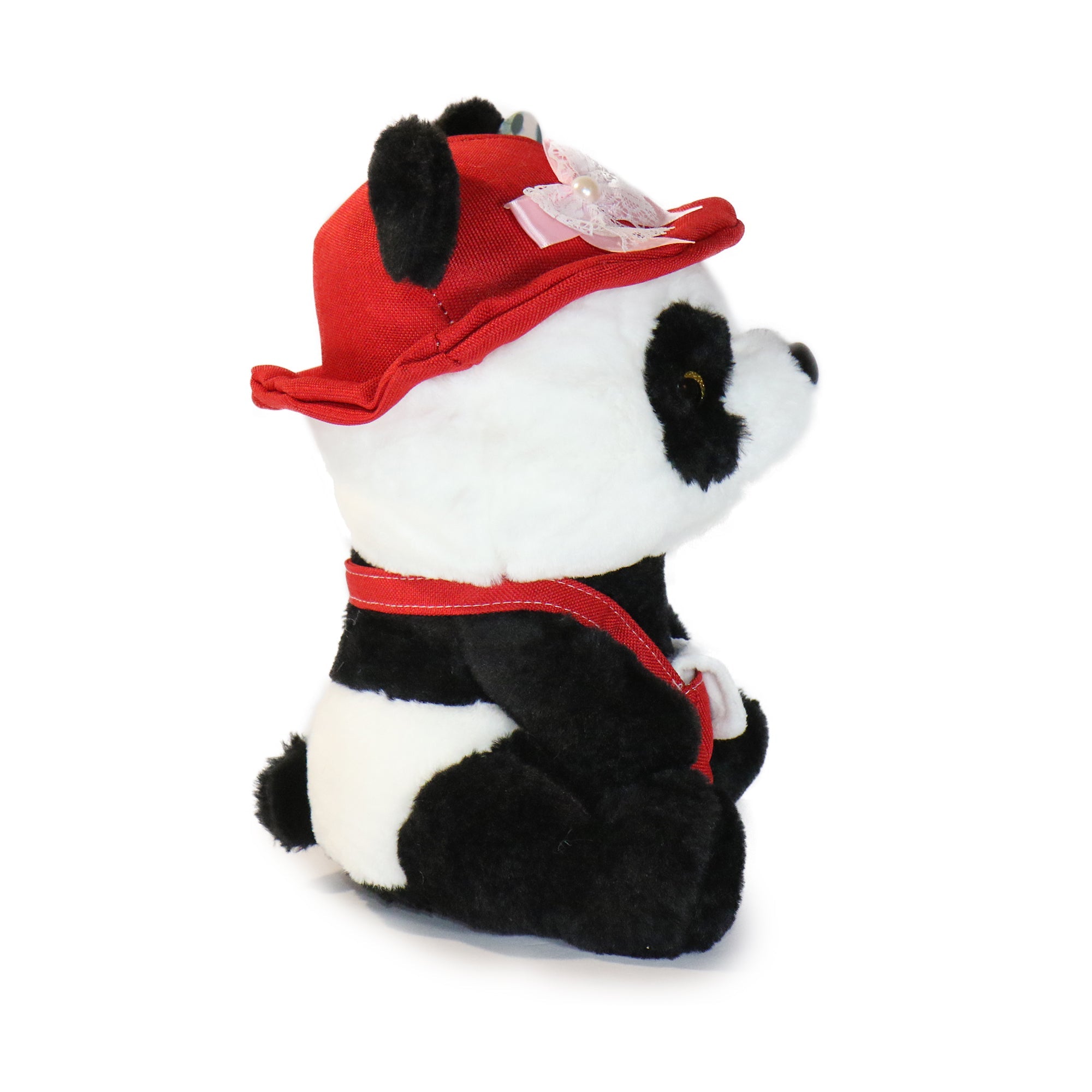 10-Inch Black and White Daisy Panda with Green Hat 6