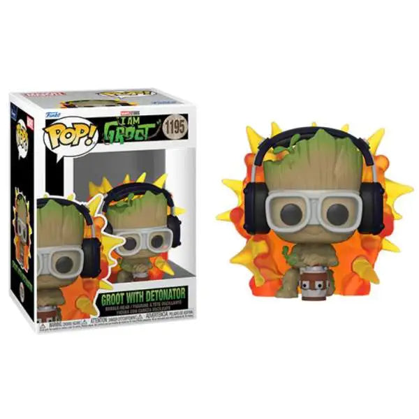 Groot with Detonator Funko Pop #1193 I Am Groot bobblehead with display box