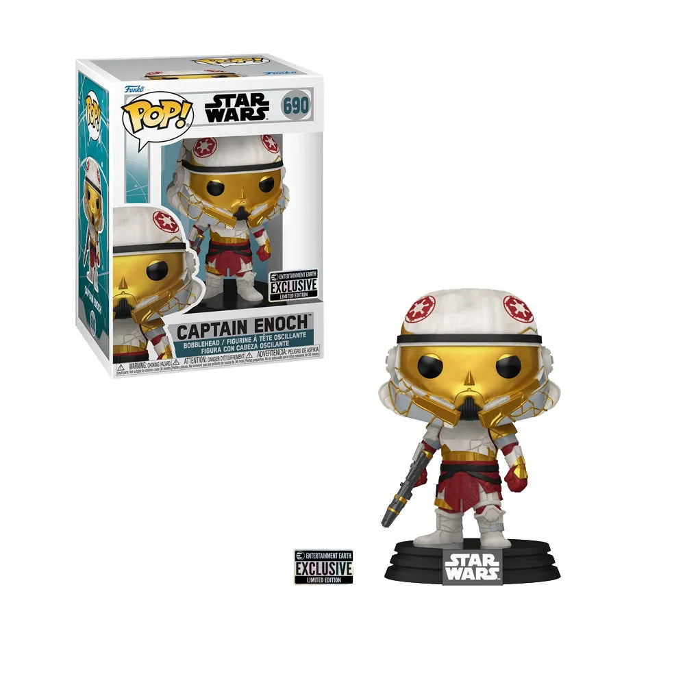 Captain Enoch Funko Pop Star Wars Ahsoka bobblehead with gold helmet and display box