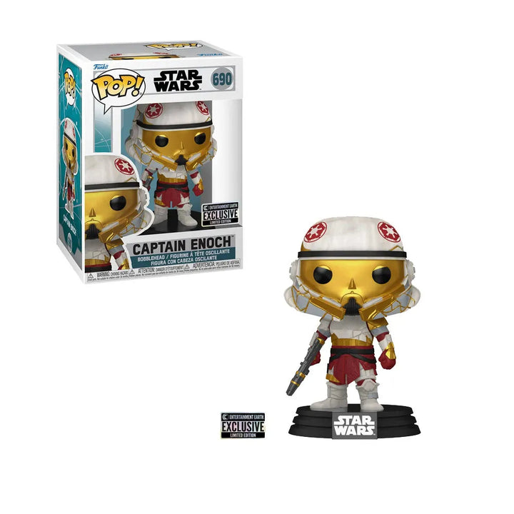 Captain Enoch Funko Pop Star Wars Ahsoka bobblehead with gold helmet and display box