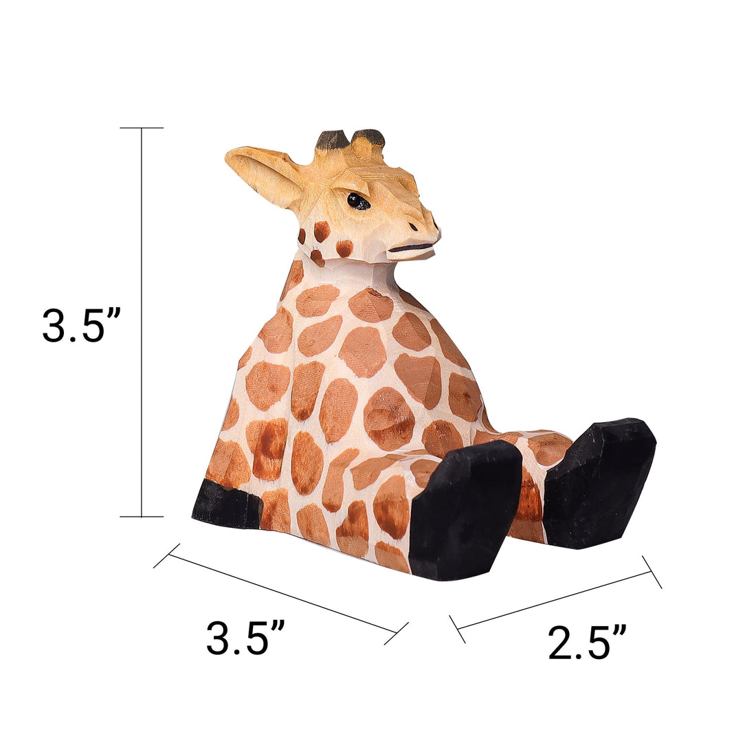 Handmade Wood-Carved Giraffe Cellphone Stand 3