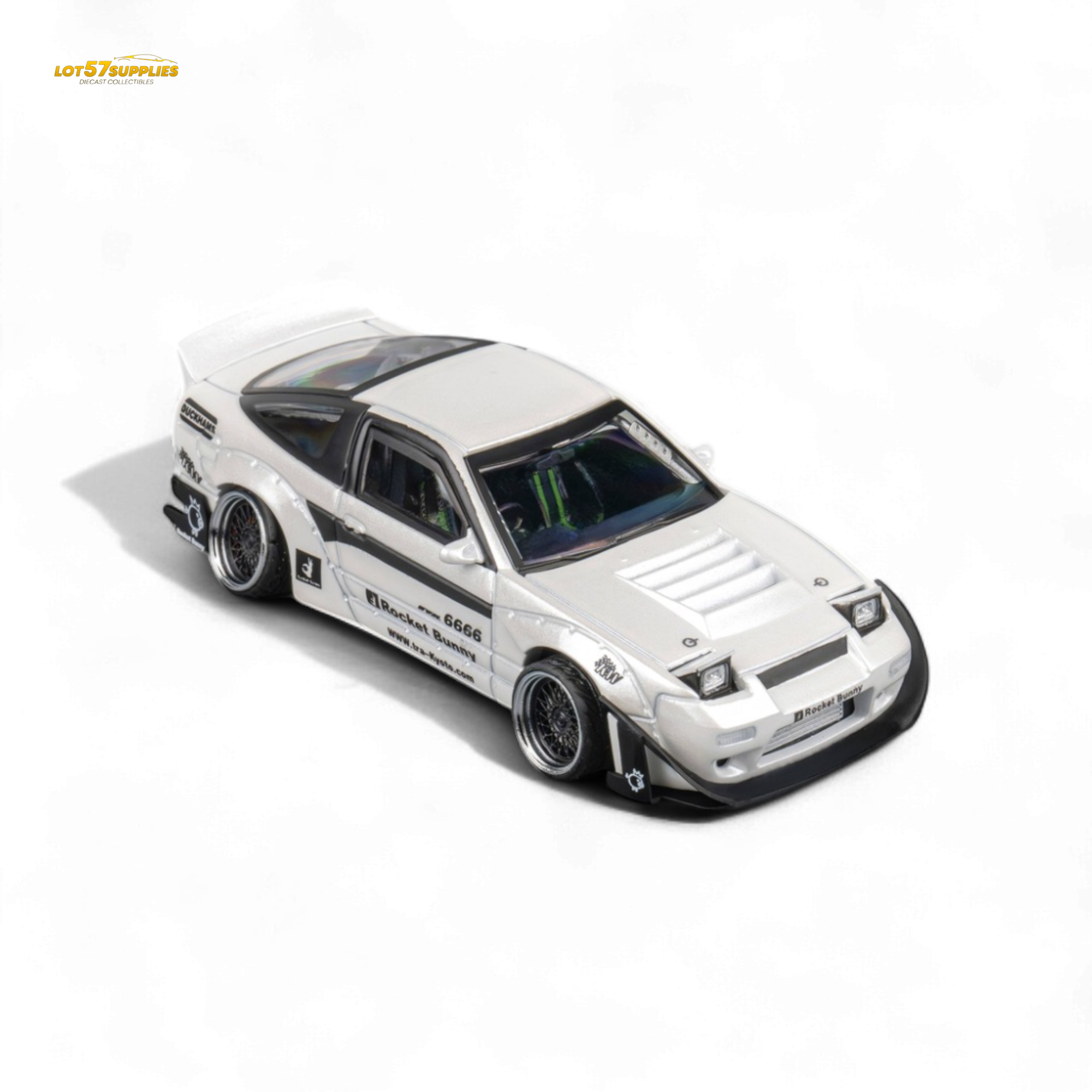 Nissan Custom 180SX - Pandem Rocket Bunny White 1:64 by MicroTurbo