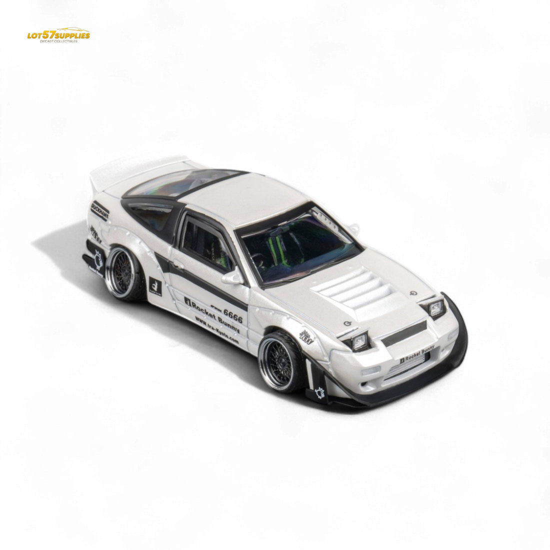 Nissan Custom 180SX - Pandem Rocket Bunny White 1:64 by MicroTurbo