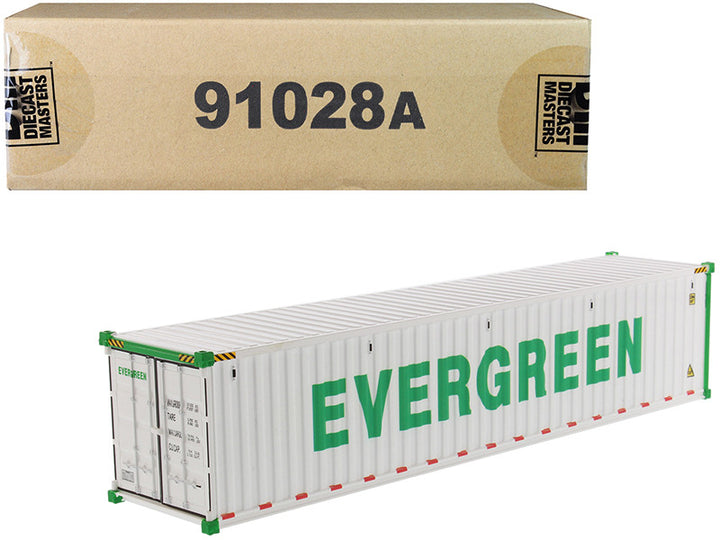 40' Refrigerated Sea Container "EverGreen" White "Transport Series" 1/50 Model by Diecast Masters-0