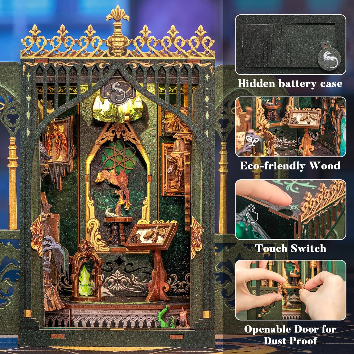 Book Nook Wizardi Miniature - The Darkness Herbarium Roombox Kit-1