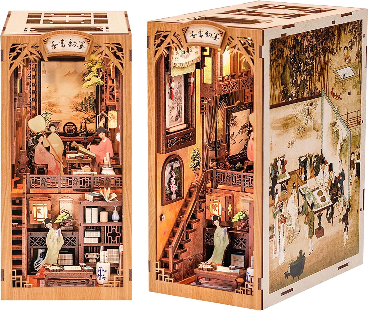Book Nook Wizardi Miniature - Chinese Bookstore Roombox Kit-0