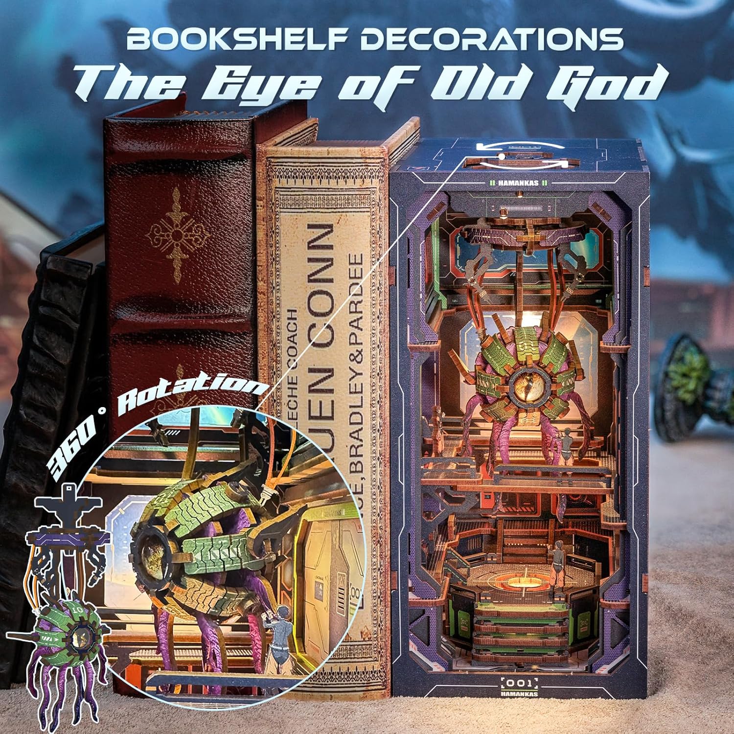 Book Nook Wizardi Miniature - The Eye of Old God Roombox Kit-4