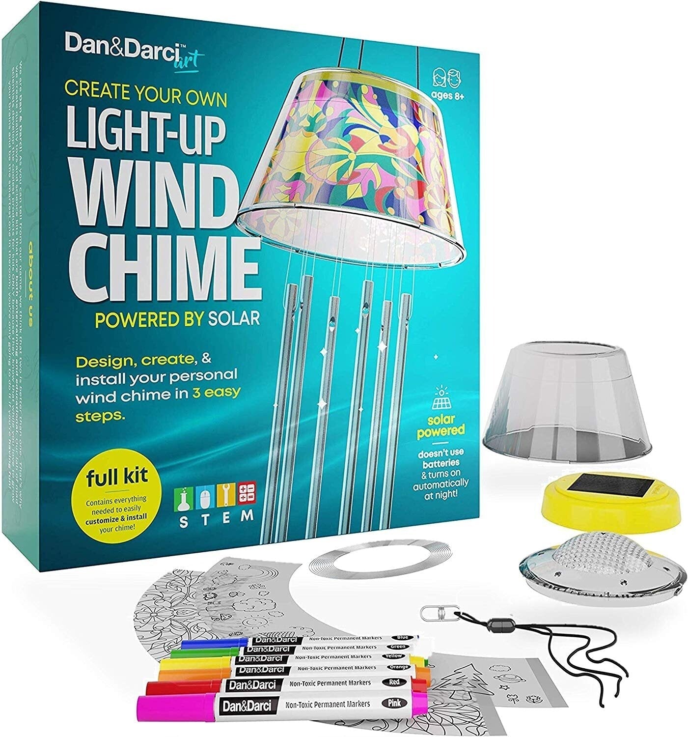 Solar-Powered Light-up Wind Chime Kit by Surreal Brands