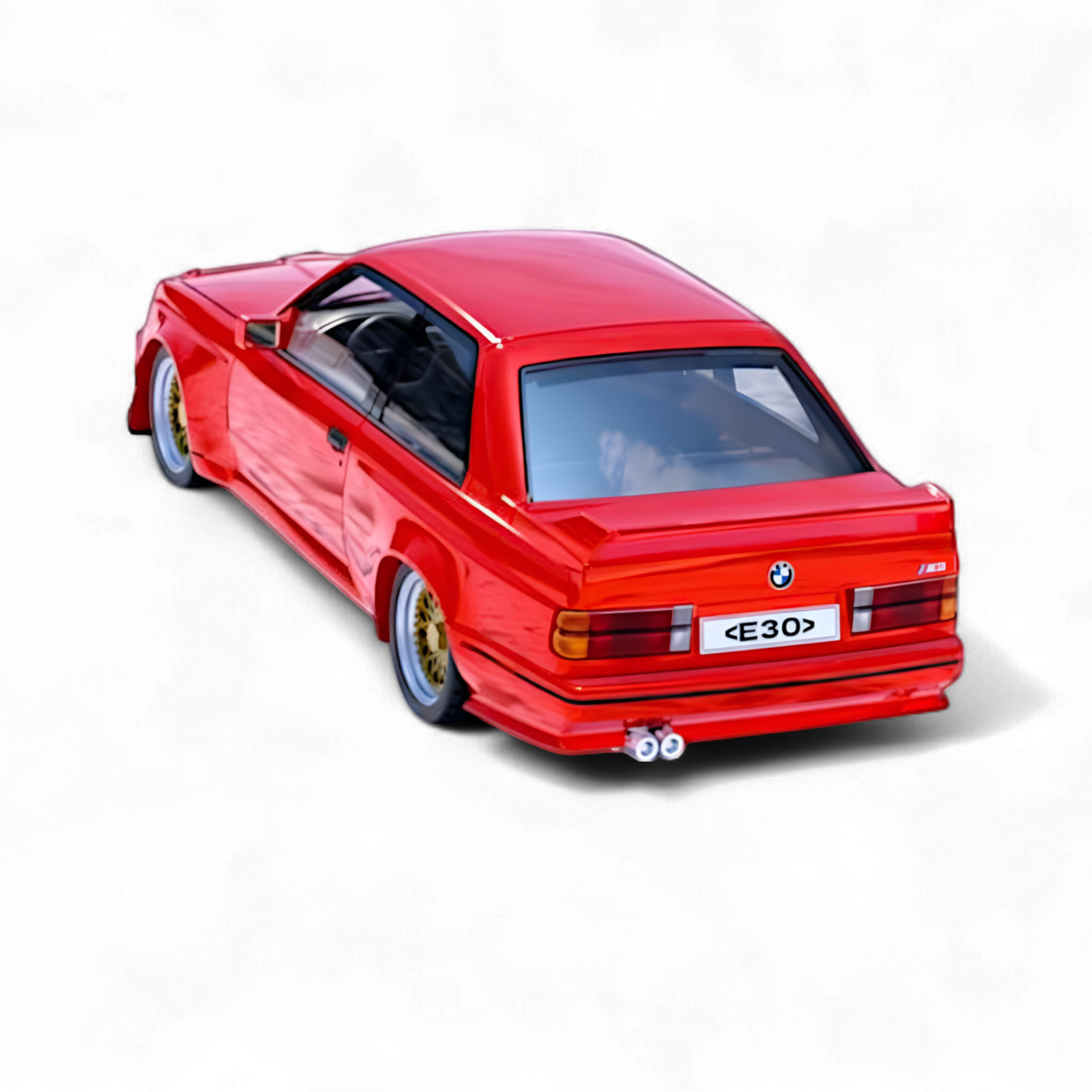 BMW M3 E30 in Red - Gold Wheels 1:64 by DCM 3