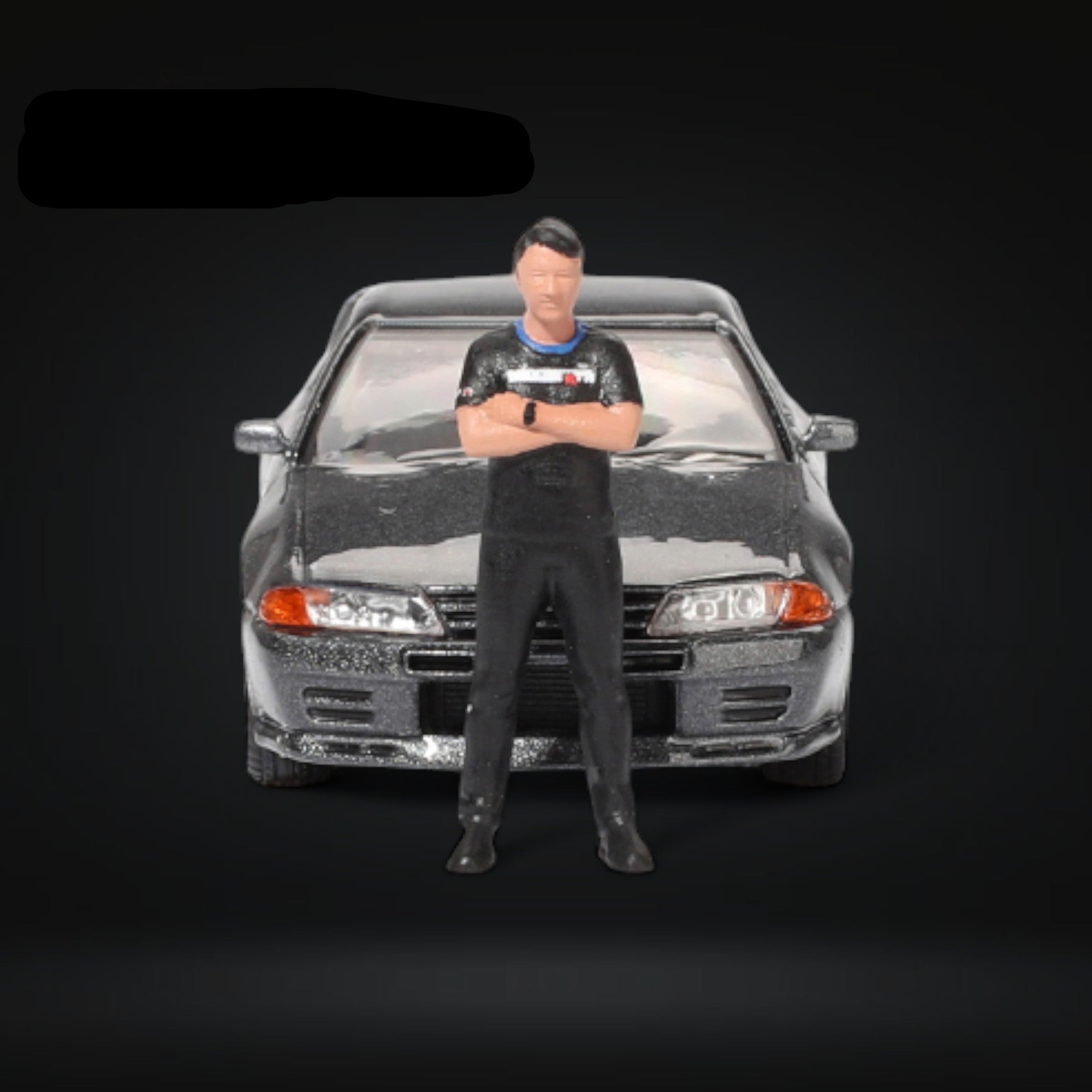 Nissan Skyline R32 Nismo Gunmetal With Matsuda Figure #869 1:64 MGT00869 by Mini-GT  2