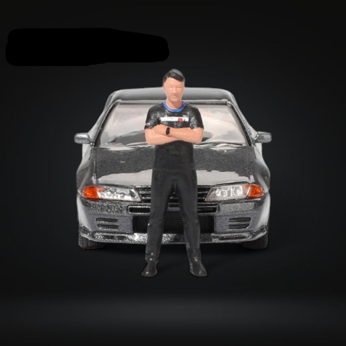 Nissan Skyline R32 Nismo Gunmetal With Matsuda Figure #869 1:64 MGT00869 by Mini-GT  2