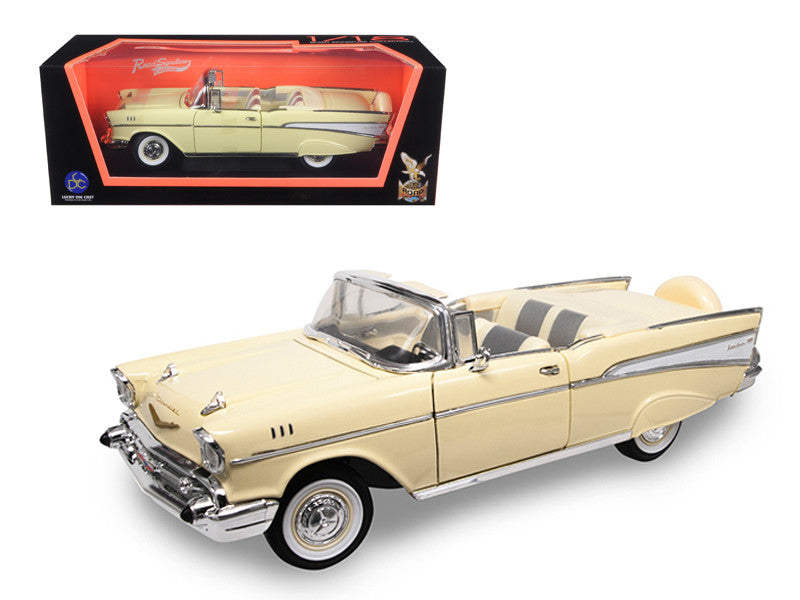 Chevrolet 1957 Bel Air Convertible Cream 1/18 Diecast Model Car by Road Signature