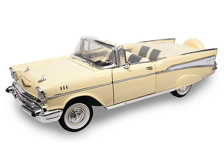 Chevrolet 1957 Bel Air Convertible Cream 1/18 Diecast Model Car by Road Signature