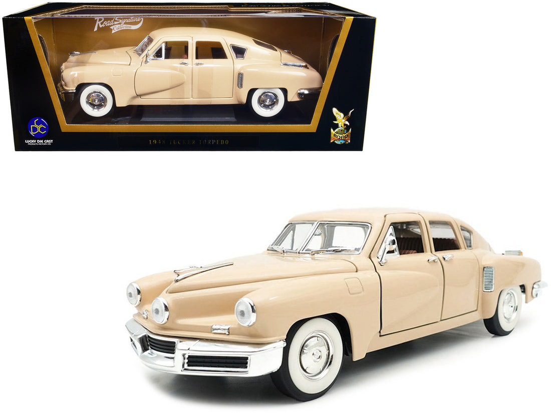 1948 Tucker Torpedo Cream 1/18 Diecast Model Car by Road Signature-0