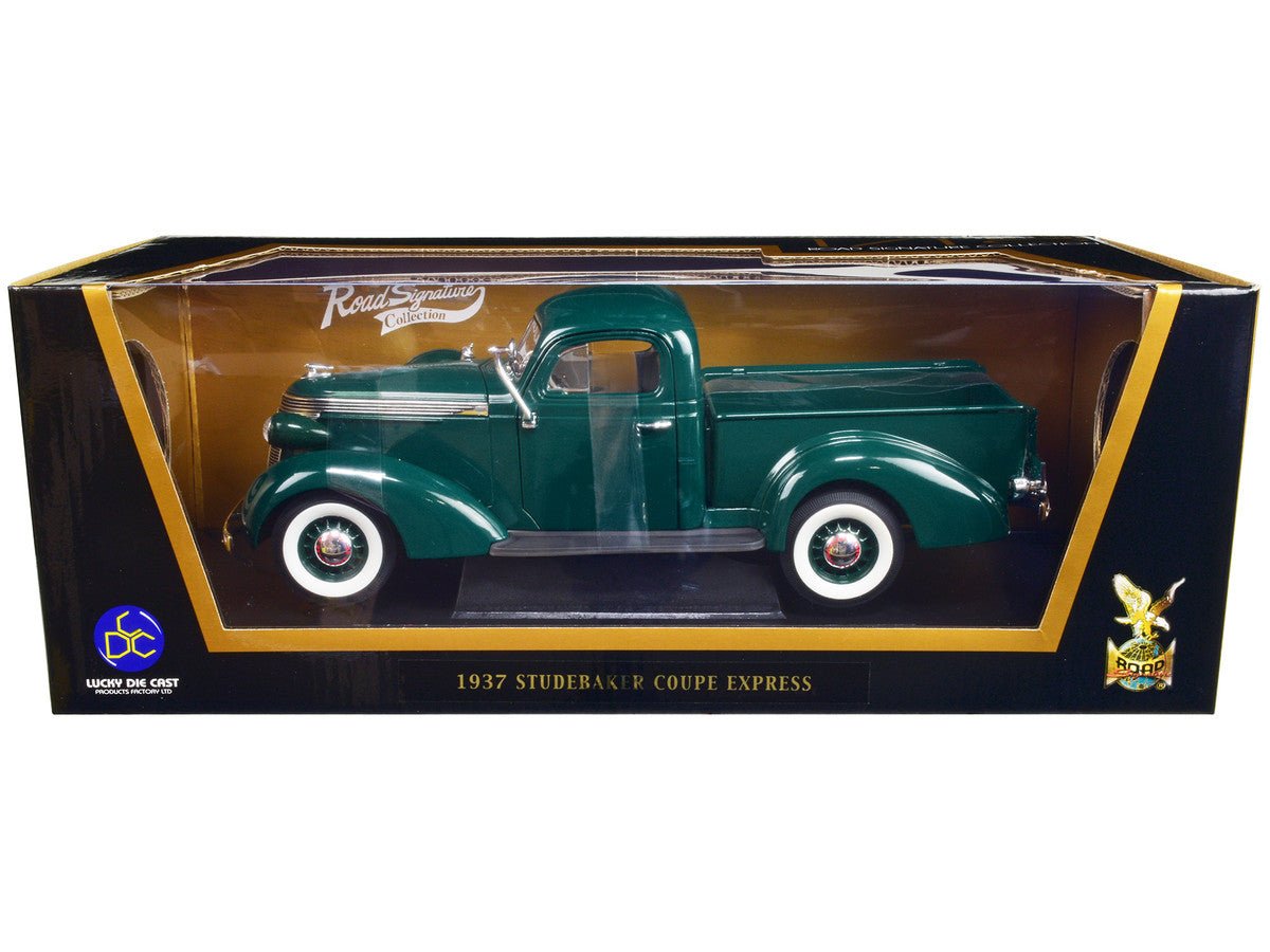 1937 Studebaker Express Pickup Truck Green 1/18 Diecast Model Car by Road Signature-0
