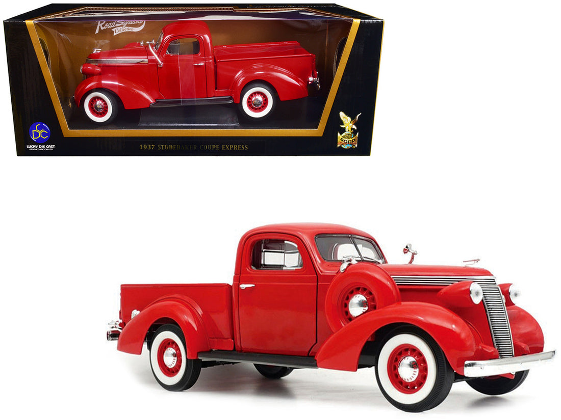 Studebaker Coupe Express 1937 Pickup Truck Red 1/18 Diecast Model Car by Road Signature 2
