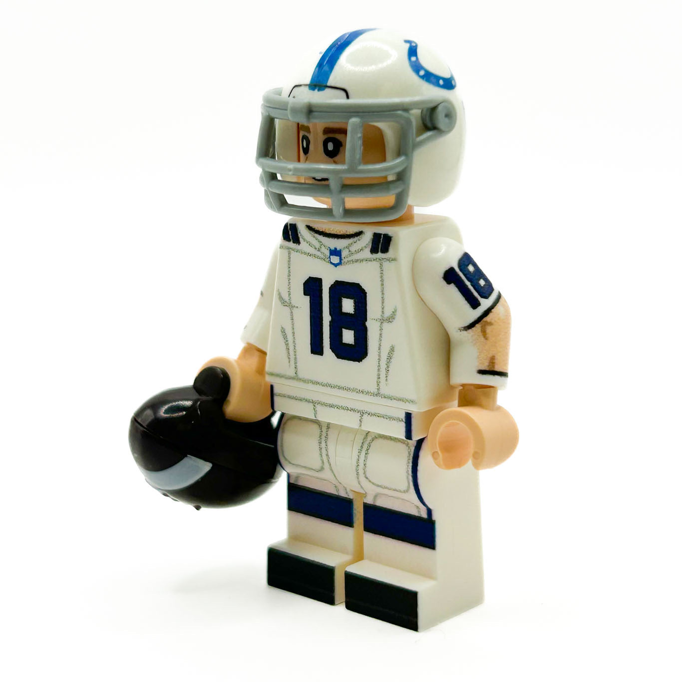 Indy Football Player #18 QB Minifig made using LEGO parts - B3 Customs