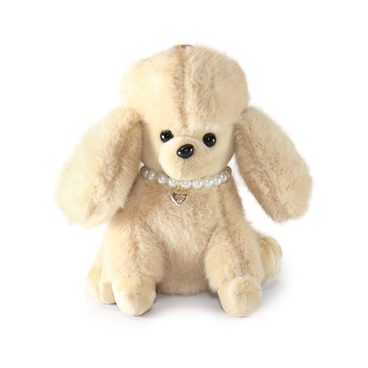 5-Inch Cream Color Chérie Poodle with Pearl Necklace