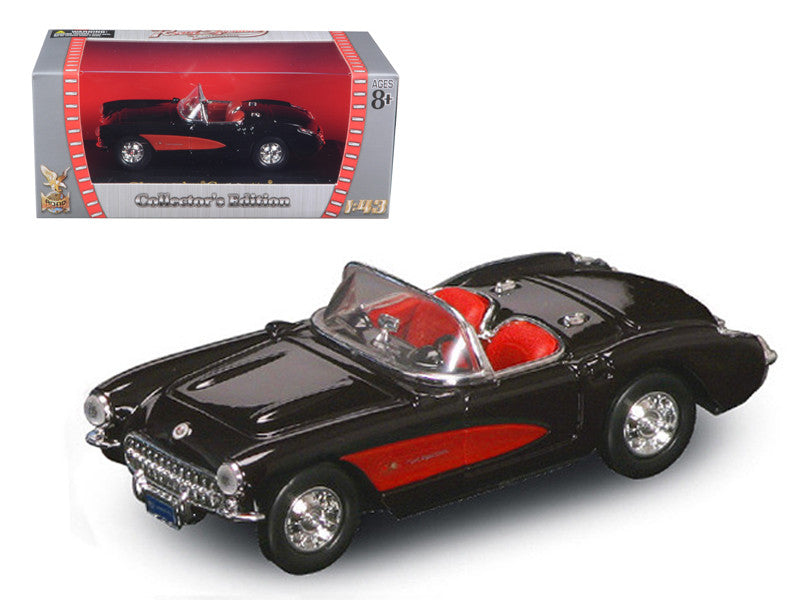 1957 Chevrolet Corvette Convertible Black 1/43 Diecast Model Car by Road Signature-0